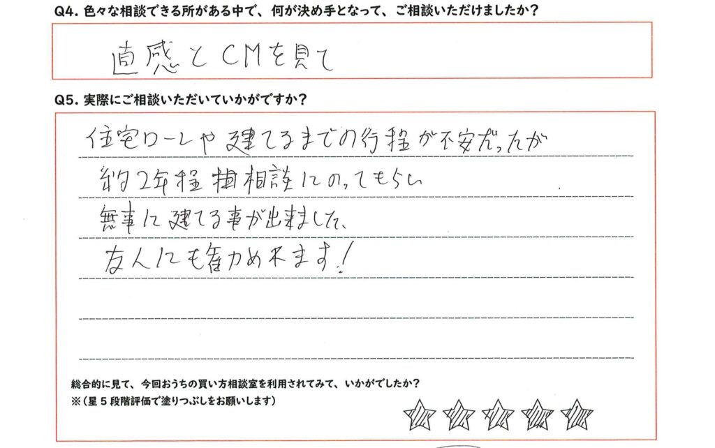 2年越しの家づくり、安心して進められました